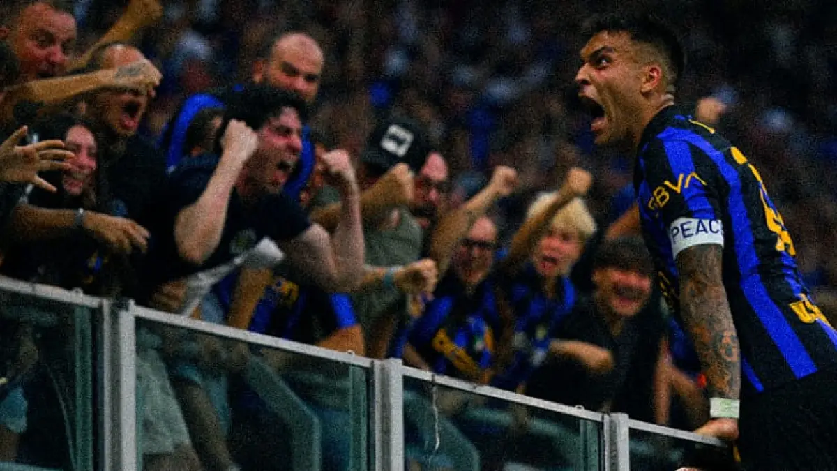 Lautaro Martinez merayakan gol kemenangan Inter atas Napoli di San Siro. (Foto: X @inter)