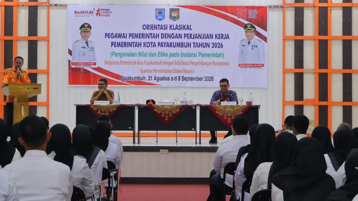 Wakil Wali Kota Payakumbuh Elzadaswarman membuka Orientasi Klasikal PPPK Angkatan III-2026 di Aula SKB Payakumbuh.