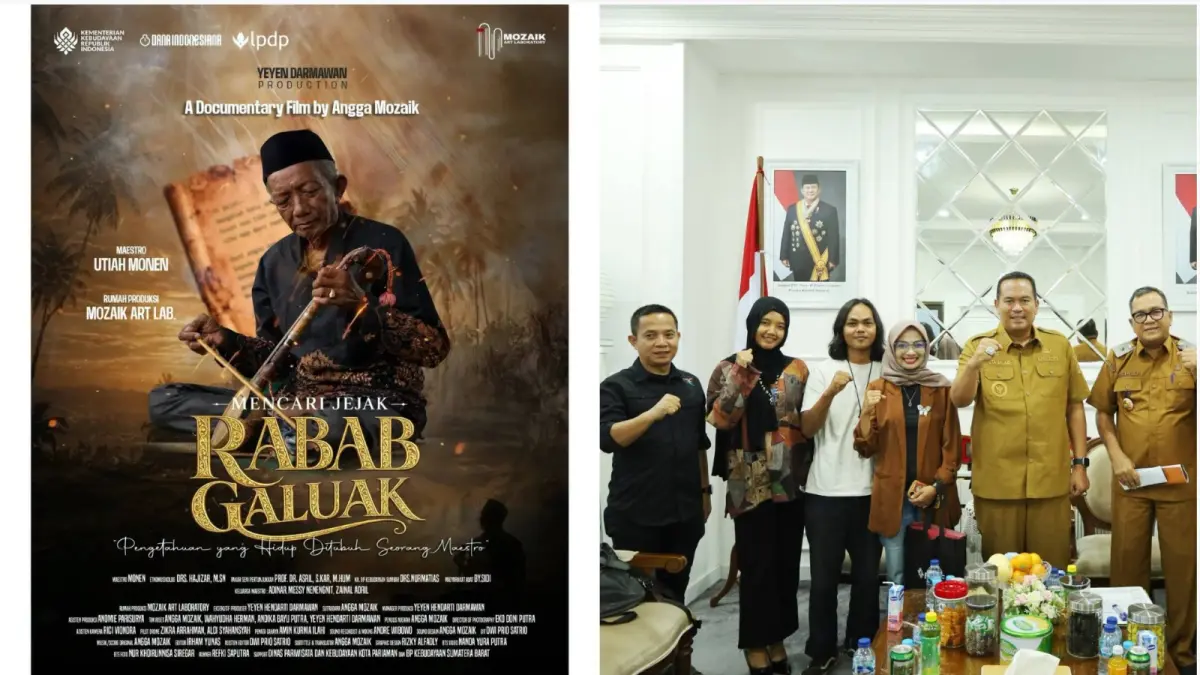 Wali Kota Pariaman Yota Balad menerima audiensi pengurus Komunitas Mozaik Art Laboratory di Ruang Kerja Wali Kota Pariaman, Selasa (8/9/2026).