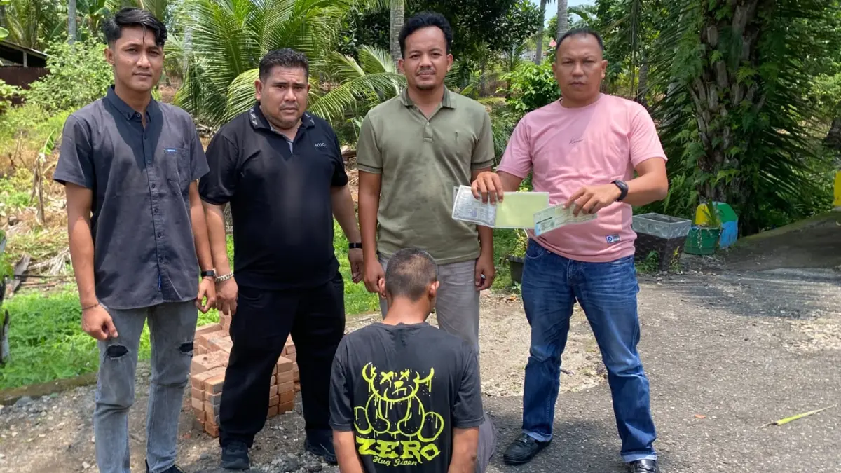 Penangkapan terduga pelaku curanmor oleh Tim Reskrim Polsek V Koto Kampung Dalam, Polres Pariaman.