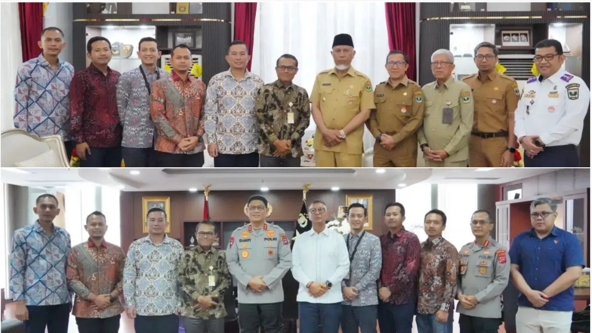 Sunardi saat menyambangi Gubernur Sumatera Barat Mahyeldi dan Kapolda Sumatera Barat Irjen Pol. Djati Wiyoto Abadhy di Padang, Sumbar, Rabu (9/9/2026).