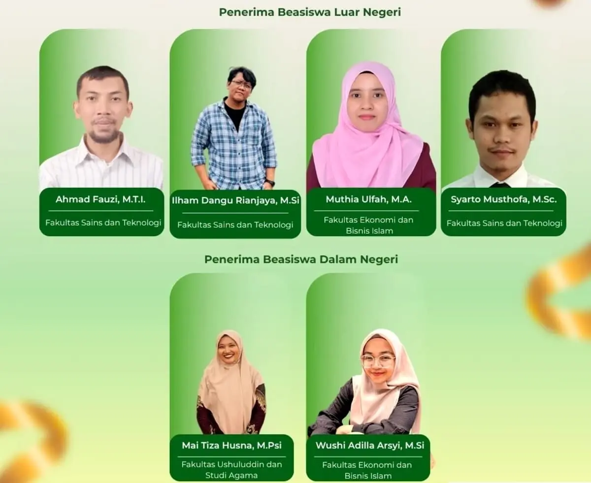 Enam dosen Universitas Islam Negeri (UIN) Imam Bonjol Padang lolos sebagai penerima Beasiswa Indonesia Bangkit (BIB) Tahun 2026. (Foto: Humas)
