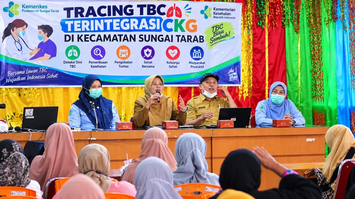Kegiatan Tracing TBC Terintegrasi CKG di Kecamatan Sungai Tarab, Tanahdatar, Senin (14/9/2026).