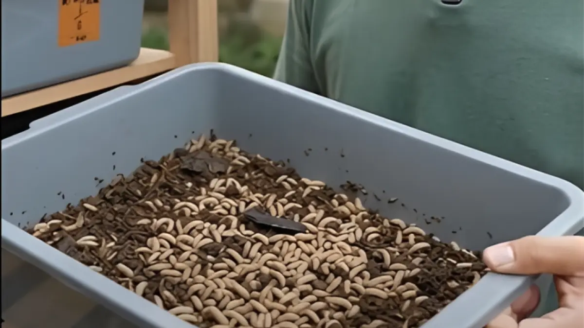 Rak sederhana digunakan sebagai tempat budidaya maggot Black Soldier Fly (BSF) oleh peternak.
