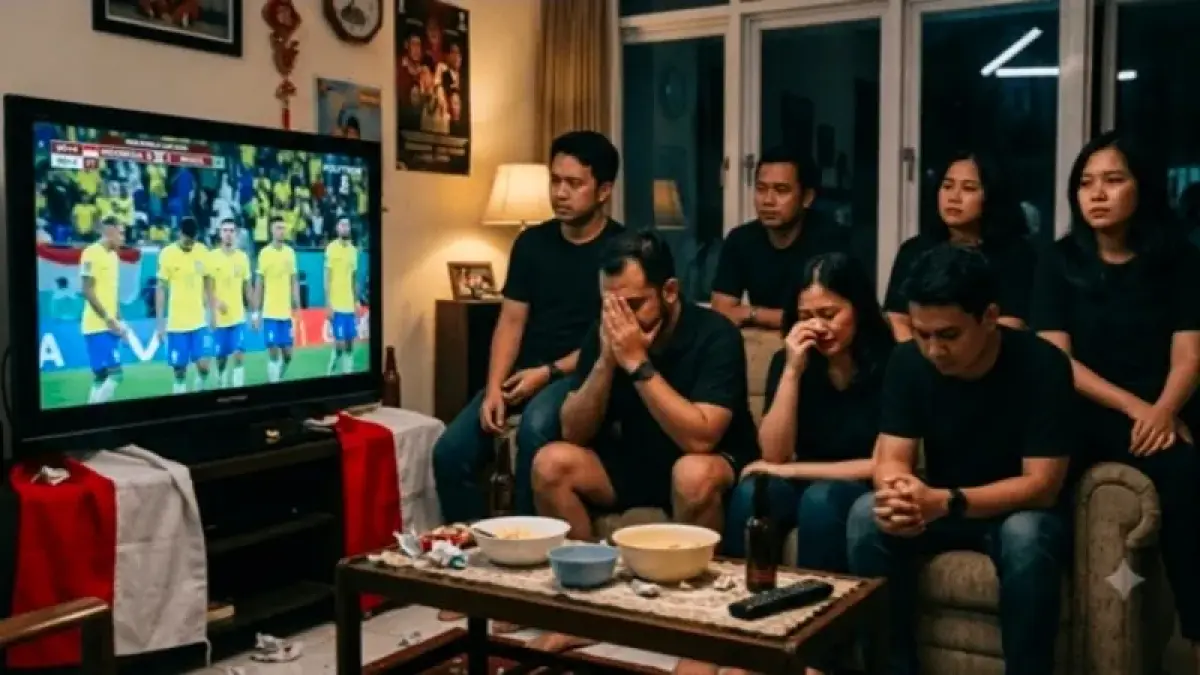 Ilustrasi Menonton Piala Dunia (Foto: AI Gemini)