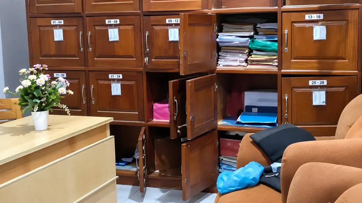 Kondisi ruangan MTsN 12 Tanahdatar yang berantakan usai kemalingan. (SS FB Salingka Tanah Datar)