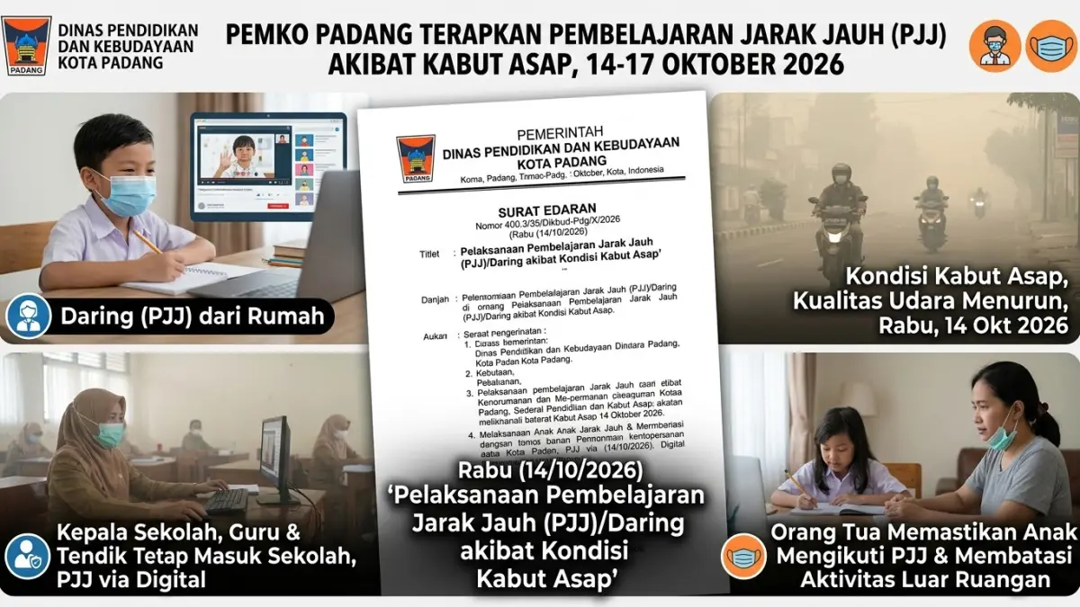 Ilustrasi pembelajaran jarak jauh (PJJ) atau daring. (Gemini AI)