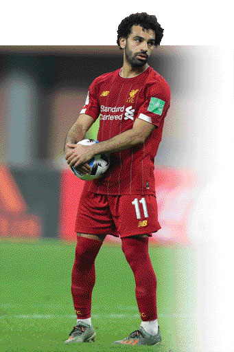 Penyerang Liverpool Mohamed Salah dalam laga final FIFA Club World Cup 2019 kontra Flamengo di Khalifa International Stadium, Doha, Qatar, 21 Desember 2019. (AFP)
