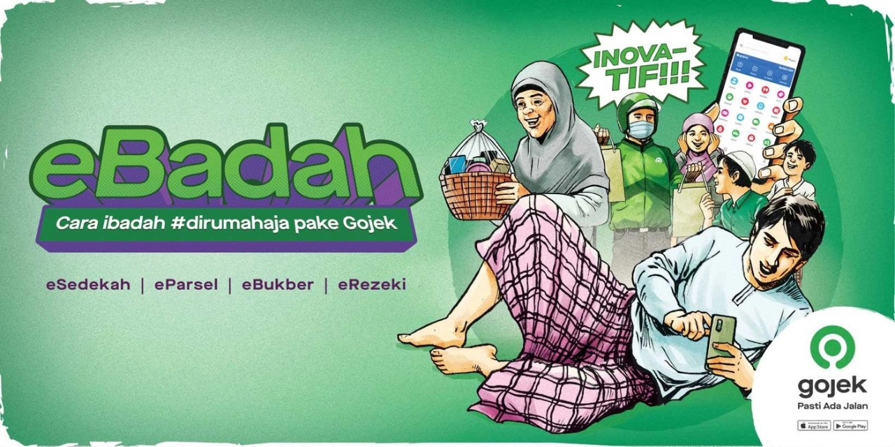 Guna memberi kemudahan bagi pengguna untuk beraktivitas selama bulan Ramadhan, Gojek sebagai pelopor Super App karya anak bangsa memperkenalkan inisiatif ‘eBadah’ yang dapat dimanfaatkan para pengguna Gojek termasuk di Sumatera Barat. (Foto: IST)