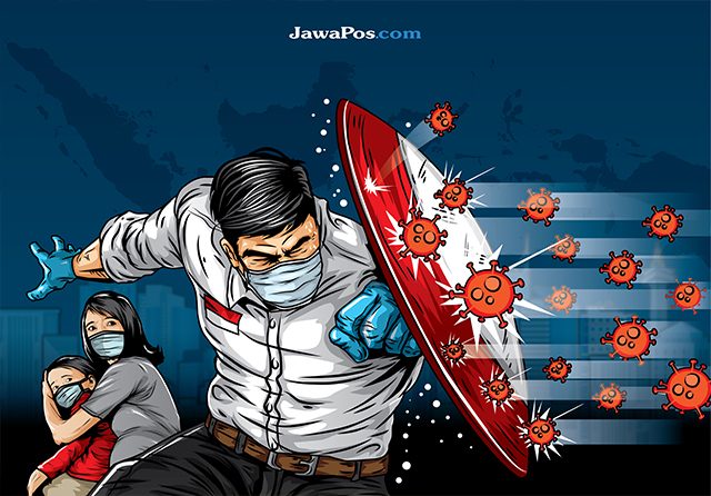 Ilustrasi lawan korona. (Jawapos.com)