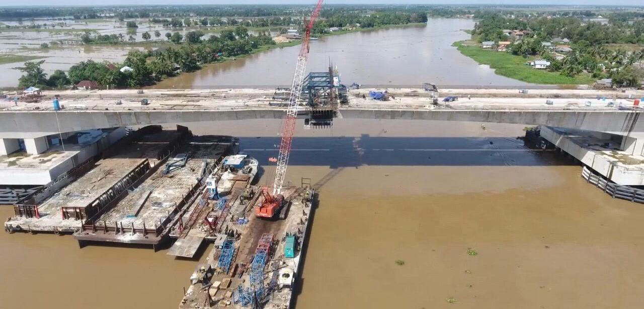 Jembatan Ogan ini menghubungkan Seksi I Tol Kayu Agung-Palembang (Kramasan)-Betung dengan Jalintim Sumatera. (Foto: PUPR)