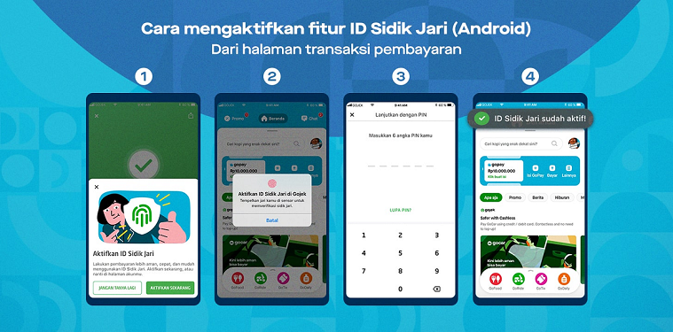 Cara menggunakan fitur ID sidik jari untuk bertransaksi. (IST)