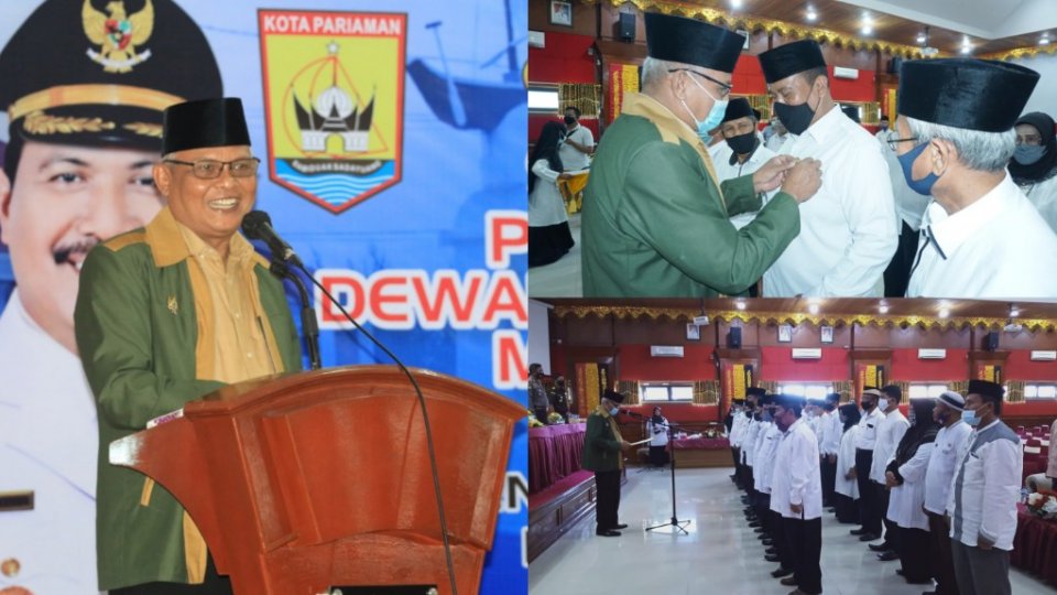 Pengukuhan kepengurusan Dewan Masjid Kota Pariaman. (Diskominfo Pariaman)