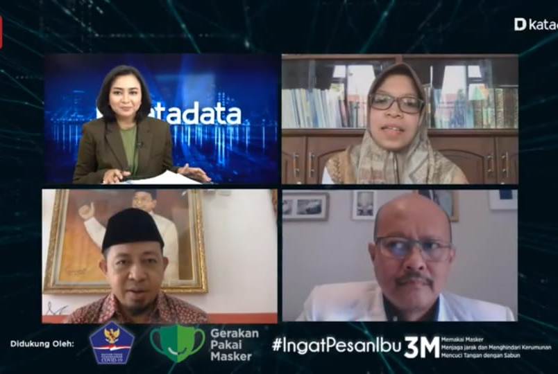 Webinar bertema Bagaimana Menerapkan 3M di Pondok Pesantren, yang digelar Kemenag RI, Jumat (6/11/2020).