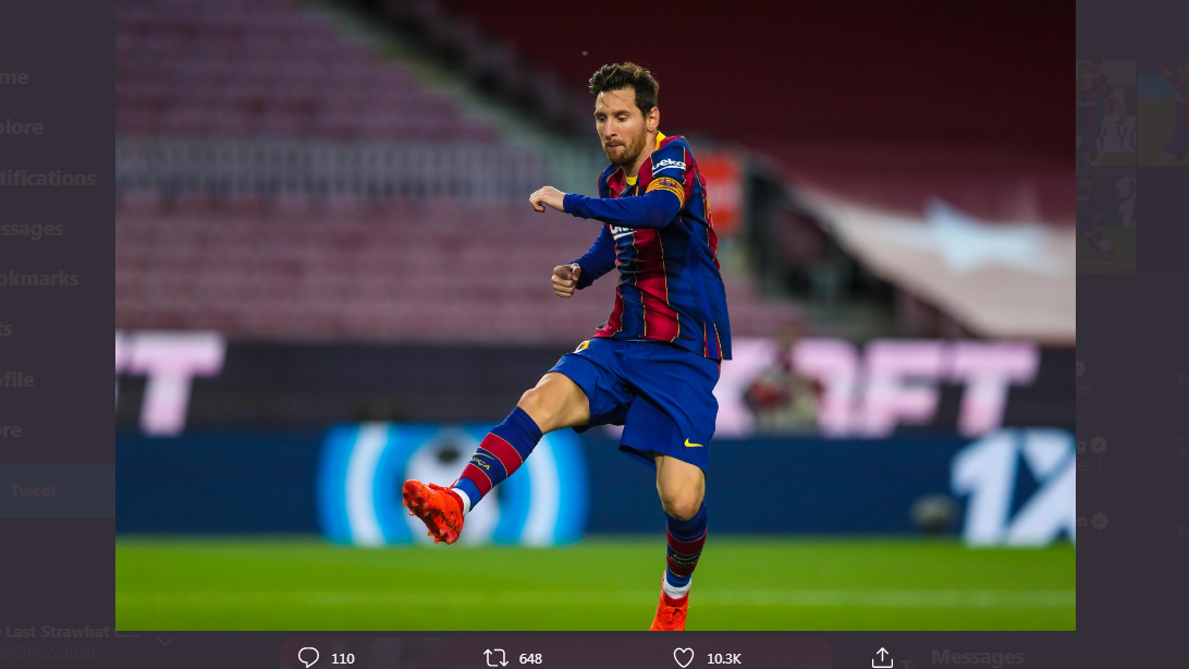 Lionel Messi mencetak dua gol ke gawang Real Betis. /(Twitter.com/FCBarcelona)