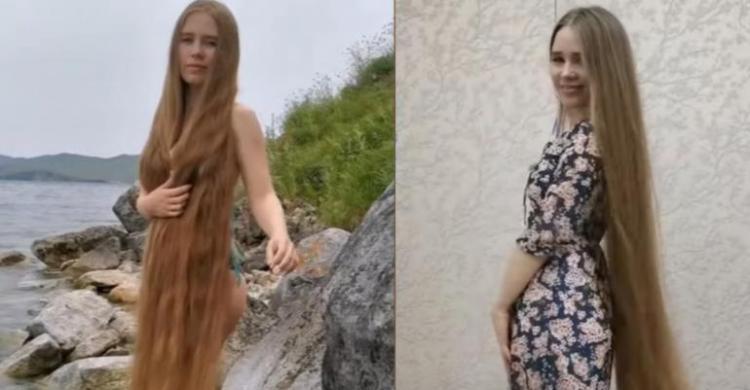 TAK DIPOTONG: Anzhelika Baranova dengan rambut panjangnya.(INSTAGRAM)