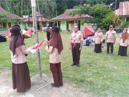 KOMPAK: Tim pramuka UPTD SMPN 2 Kecamatan Mungka.(IST)