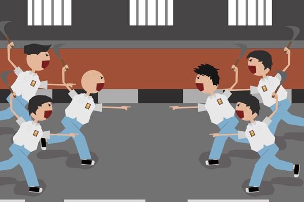 Ilustrasi tawuran.(NET)