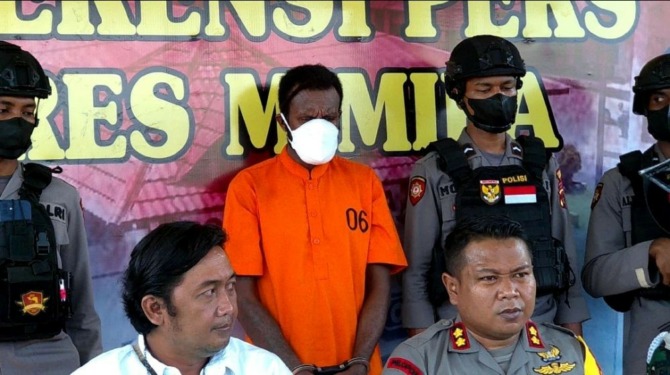 Penangkapan Roy Marthen Howai, pelaku mutilasi.(NET)