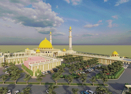 BELUM DIBANGUN: Desain Masjid Raya King Salman di Payakumbuh. Saat ini pembangunan masjid itu belum menunjukkan progres positif.(IST)