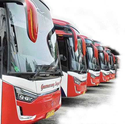 BANYAK PROMO:Bus Gumarang Jaya pada momen Lebaran ini, siap melayani pemudik. Banyak promo yang diberikan kepada penumpang. Selain itu bus ini punya fasilitas yang mumpuni.(IST)