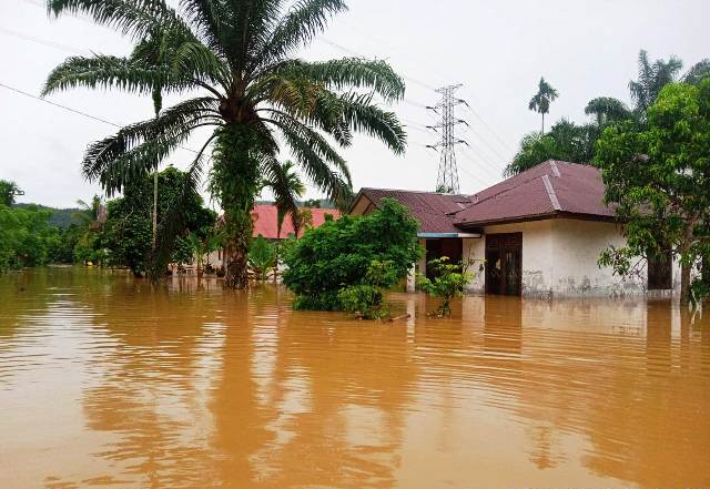 Penampakan banjir yang melanda Nagari Lakitan Timur, Kecamatan Lengayang, Pesisir Selatan, Minggu (7/5). Foto BPBD Pessel.