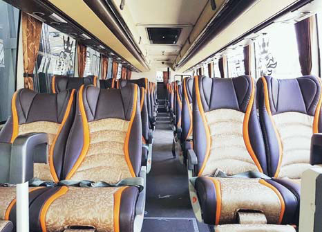 NYAMAN: Bus Putra Pelangi memiliki fitur-fitur yang siap memanjakan penumpangnya untuk sampai ke lokasi tujuan.(IST)