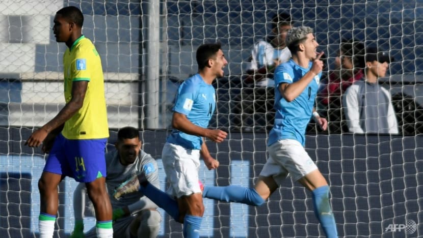 Pemain depan Israel Dor Turgeman usai mencetak gol kemenangan di perpanjangan waktu melawan Brasil di perempat final Piala Dunia U-20. (Foto: Andres Larrovere / AFP)