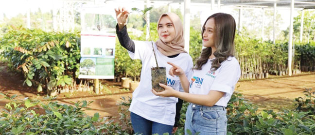 KOMITMEN: BNI berkomitmen untuk berkontribusi terhadap kelestarian lingkungan dan pencapaian keseimbangan ekonomi hijau green economy.(DOK BNI)