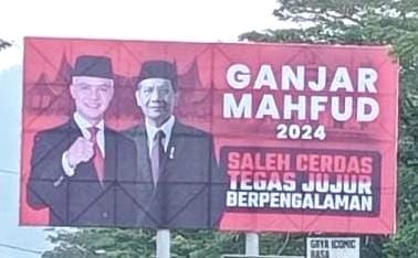 Baliho sosialisasi pasangan Ganjar-Mahfud di Sumbar. (Foto: TKD Sumbar)