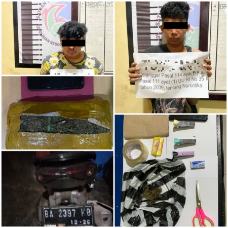 MERESAHKAN: Pelaku dan barang bukti diamankan di Mapolres Dharmasraya, Selasa malam.(HUMAS POLRES DHARMASRAYA UNTUK PADEK)