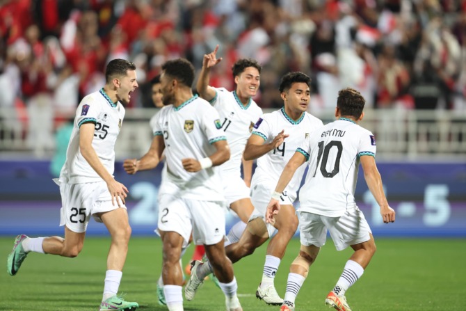 Timnas Indonesia menang 1-0 melawan Vietnam dalam laga Piala Asia 2023 di Abdullah bin Khalifa Stadium, Doha, Qatar, Jumat (19/1/2024) malam. (Foto: PSSI)