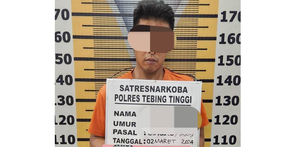 AMANAKAN: Sat Narkoba Polres Tebingtinggi berhasil mengamankan pelaku kepemilikan narkoba jenis sabu di Jalan Ahmad Yani.