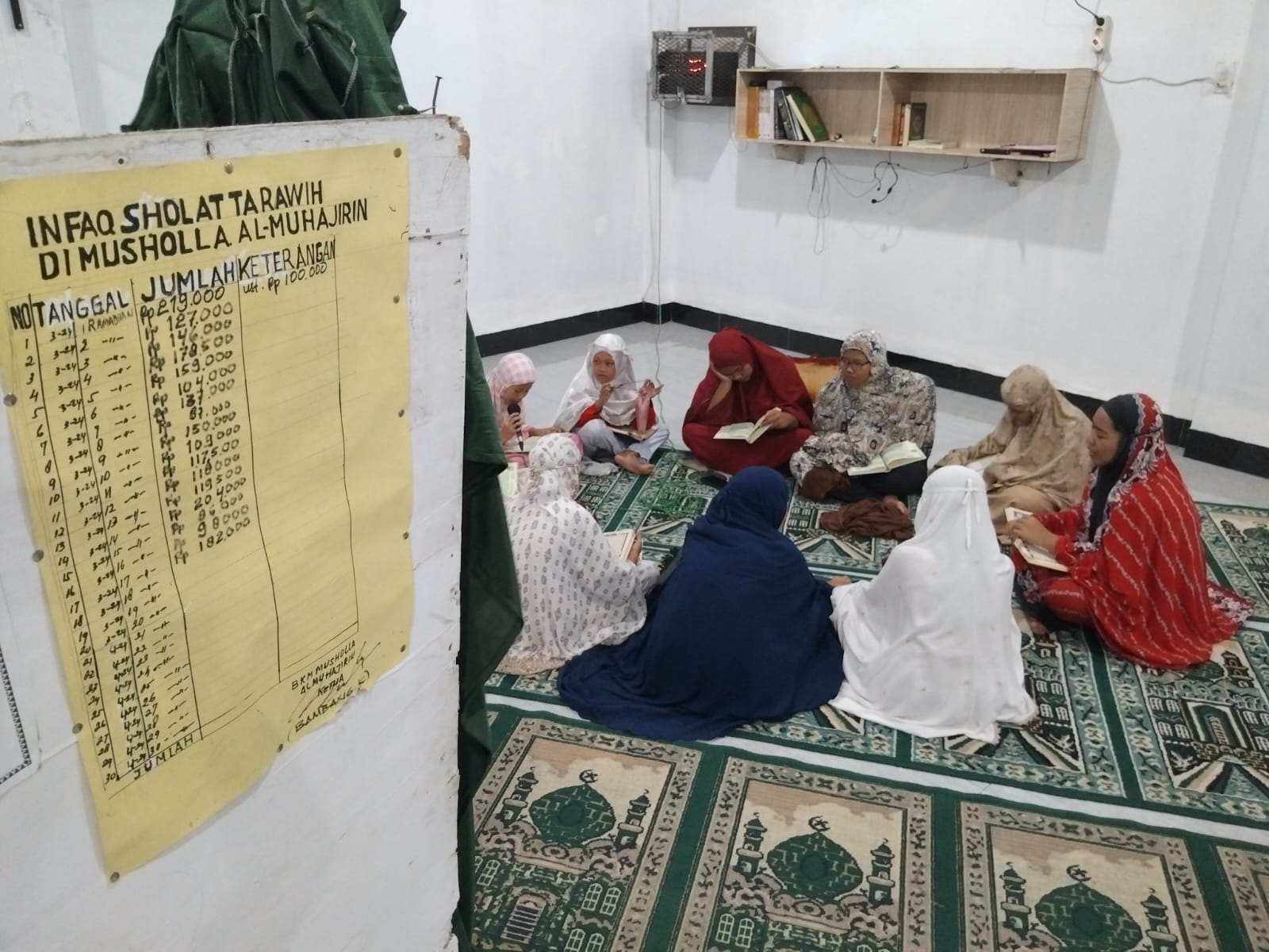 Warga saat melaksanakan Tadarusan di Musala Al-Muhajirin Jalan Idris, Lingkungan VI, Kelurahan Kwala Begumit, Kecamatan Binjai, Kabupaten Langkat, Sumatera Utara, Rabu (27/3/24) malam.