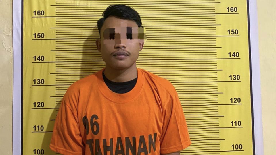 Tersangka pemilik 7 butir pil ekstasi ditangkap Satresnarkoba Polres Binjai.Humas Polres Binjai/Sumut Pos.