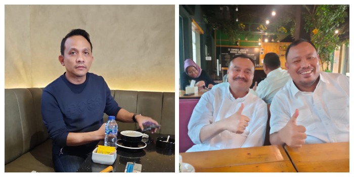 DUKUNG: Ketua Fraksi Partai Demokrat Tondi Roni Tua dan Ketua Fraksi Nusantara DPRD Sumut Zeira Salim Ritonga mendukung keikutsertaan PWI Sumut pada Porwanas XIII di Banjarmasin, Kalimantan Selatan.