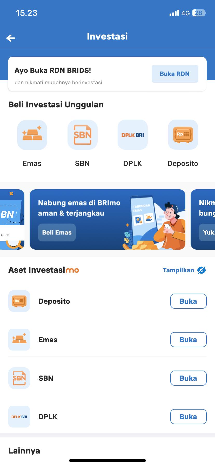 Laman Investasi BRImo