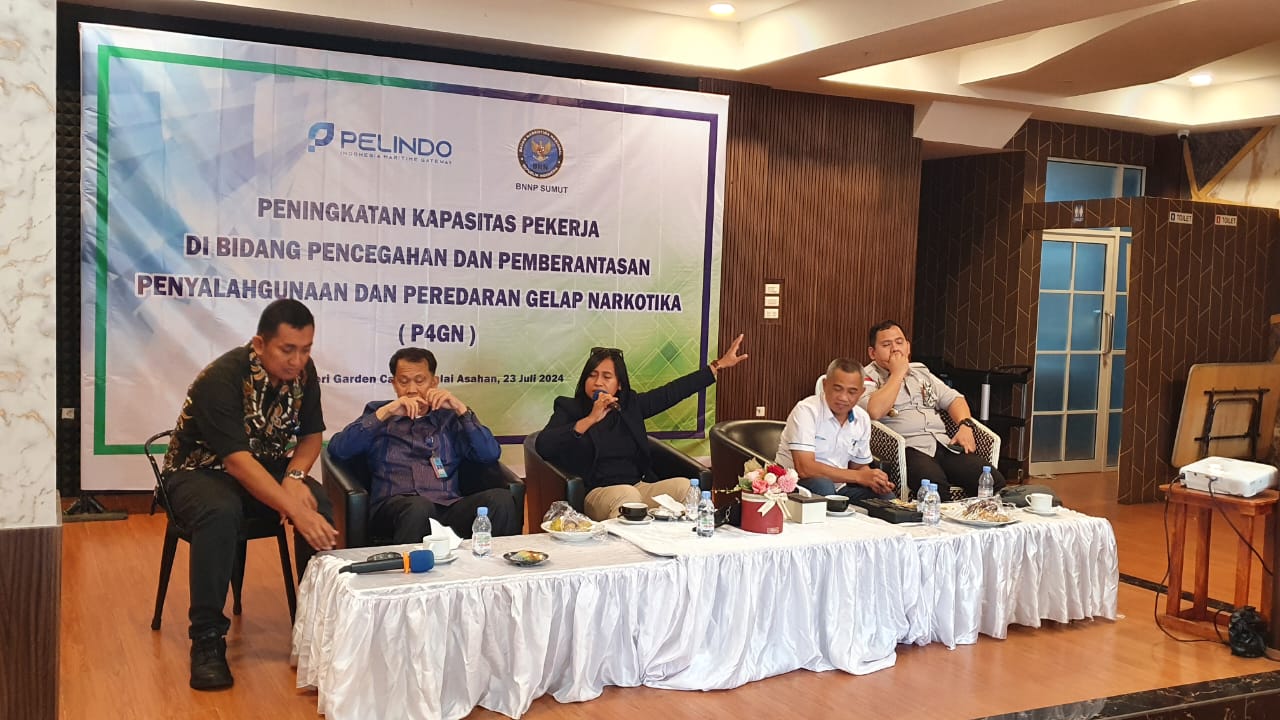 PT Pelabuhan Indonesia Regional 1 dan Regional 1 Tanjung Balai Asahan bersama dengan BNN Provinsi Sumatera Utara melaksanakan pelatihan Pencegahan, Pemberantasan, Penyalahgunaan Narkoba.