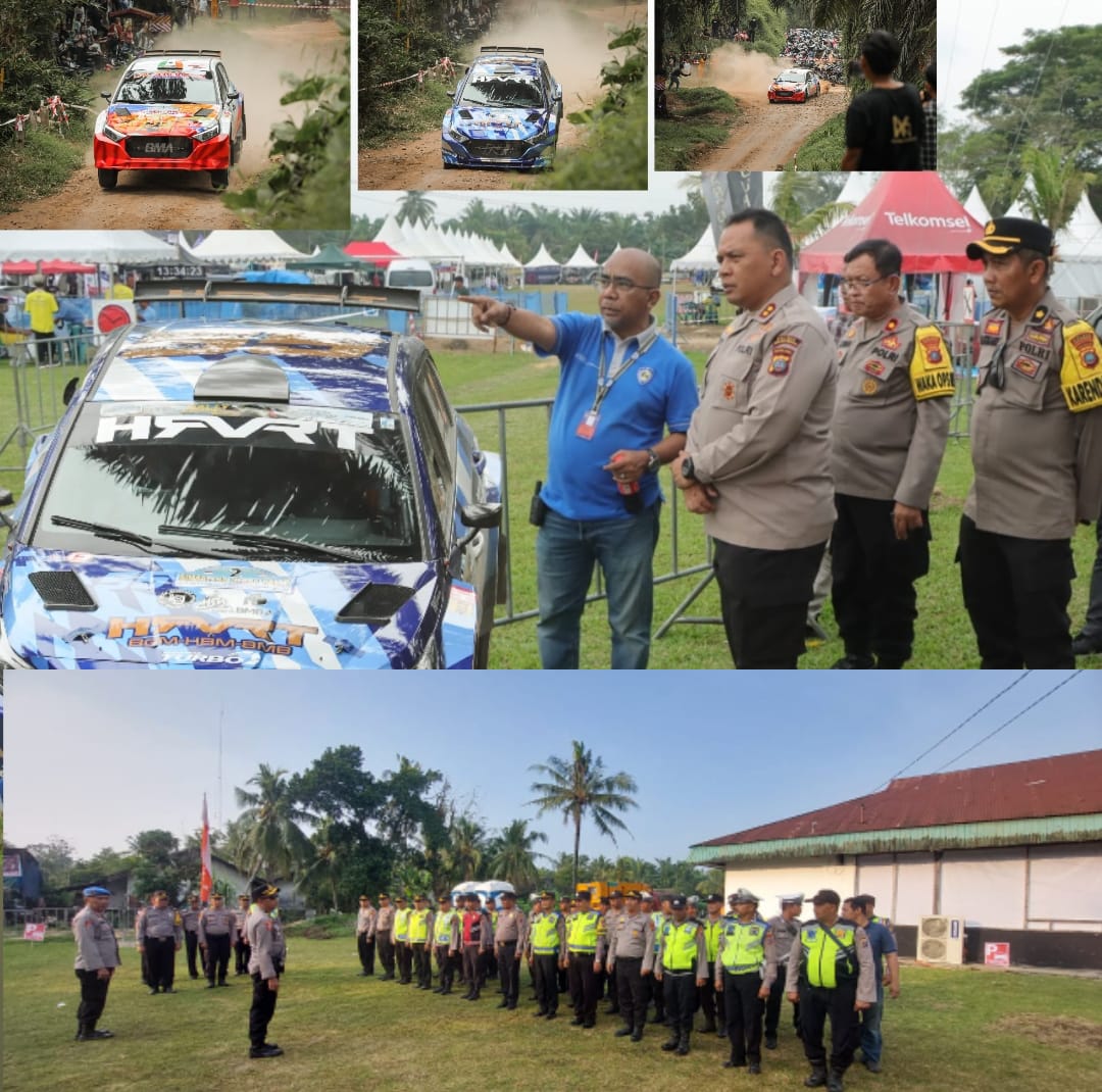 Kapolres Sergai AKBP Jhon Hery Sitepu Sik MH saat tinjau ke lokasi kejuaraan Asia Pasifik Really Championship di Rambung Sialang ( 03/08 ). Fad )