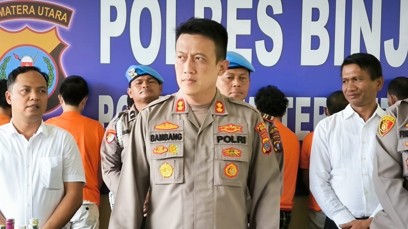 Kapolres Binjai, AKBP Bambang Christanto Utomo (tengah).Teddy Akbari/Sumut Pos.