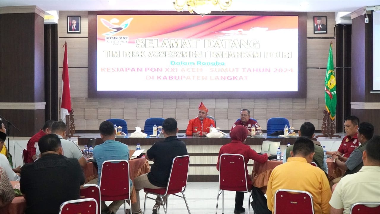 TERIMA: Pj Bupati Langkat, Faisal Hasrimy saat menerima kedatangan Tim Baharkam Mabes Polri di Stabat.(Diskominfo Langkat/Sumut Pos)