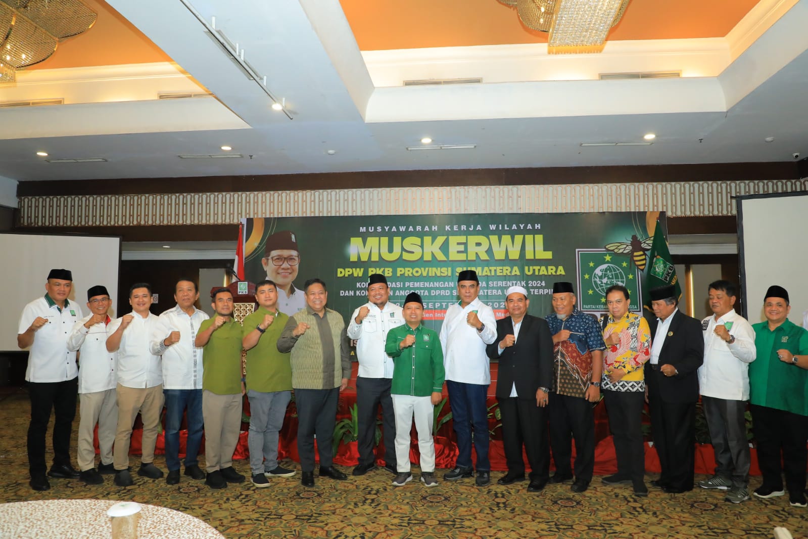 MUSKERWIL:  DPW Partai Kebangkitan Bangsa (PKB) Sumatera Utara (Sumut) menggelar Musyawarah Kerja Wilayah (Muskerwil) DPW PKB Sumut, di Hotel Emerald Garden, Medan, Senin (2/9/2024).