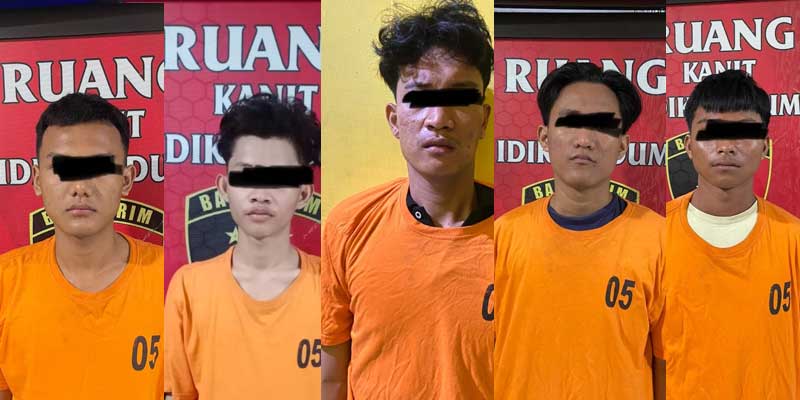 DIAMANKAN: Komplotan begal sadis diamankan tim gabungan.(Satreskrim Polres Binjai/Sumut Pos)