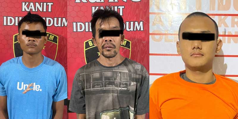 DIAMANKAN: Tiga tersangka curas diamankan Polres Binjai.(Humas Polres Binjai/Sumut Pos)