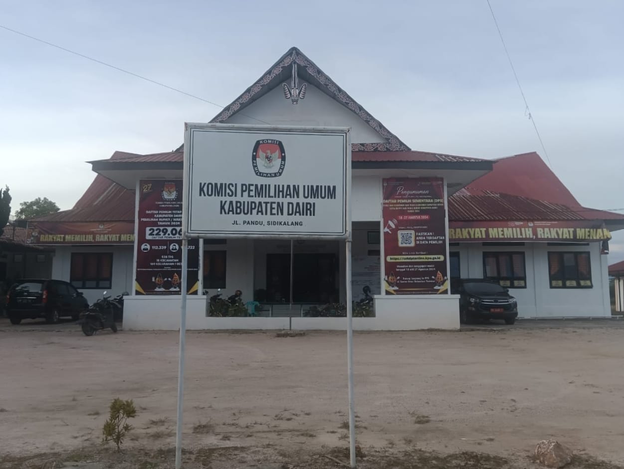 Kantor KPU Dairi di jalan Pandu, Kelurahan Bintang Hulu, Kecamatan Sidikalang.RUDY SITANGGANG/SUMUT POS.