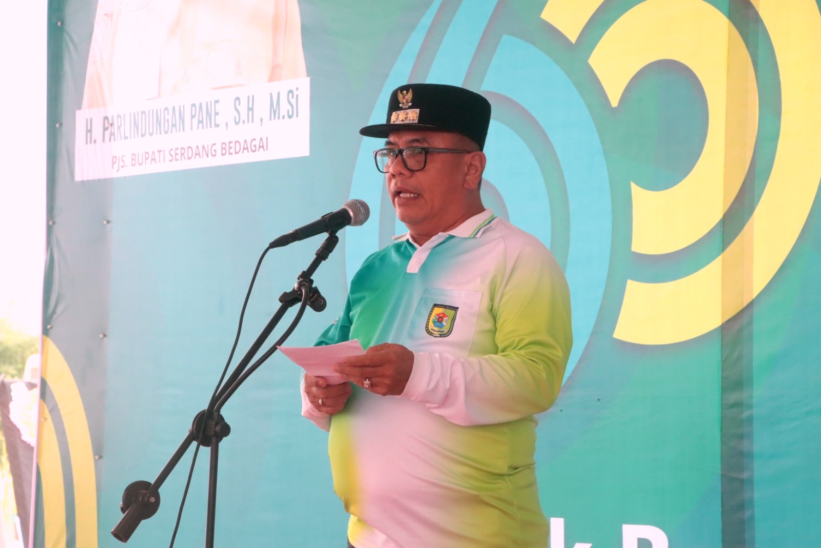 SAMBUTAN: Pjs.Bupati Sergai ,Parlindungan Pane saat berikan kata sambutan. ( FADLY/SUMUT&nbsp;POS&nbsp;)