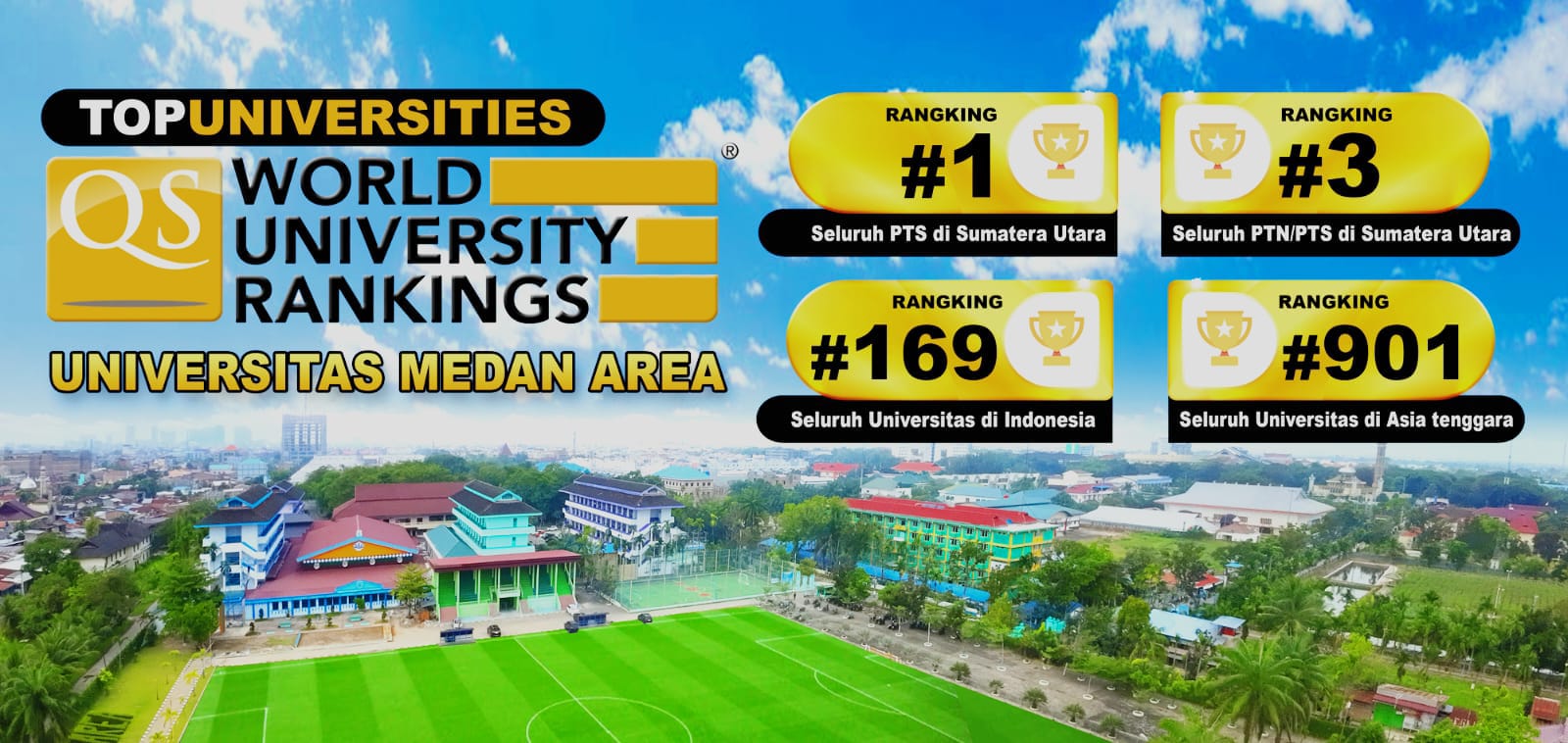 TERBAIK: Kampus Universitas Medan&nbsp;Area.(ISTIMEWA/SUMUT POS)