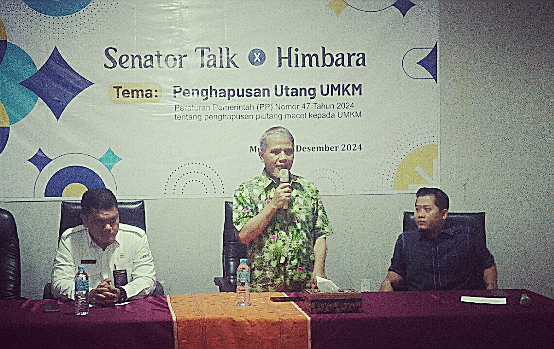 PEMBICARA: Anggota DPD RI dari Sumatera Utara, KH Muhammad Nuh, MSP  saat  menjadi pembicara pada "Senator Talks di AULa DPD RI Sumut.  (ISTIMEWA/SUMUT&nbsp;POS)