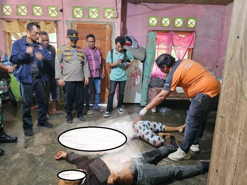 OLAH TKP: Tim Inapis Polresta Deliserdang dan Polsek Kutalimbaru melakukan olah TKP di lokasi kejadian. (FOTO: ISTIMEWA/SUMUT&nbsp;POS)