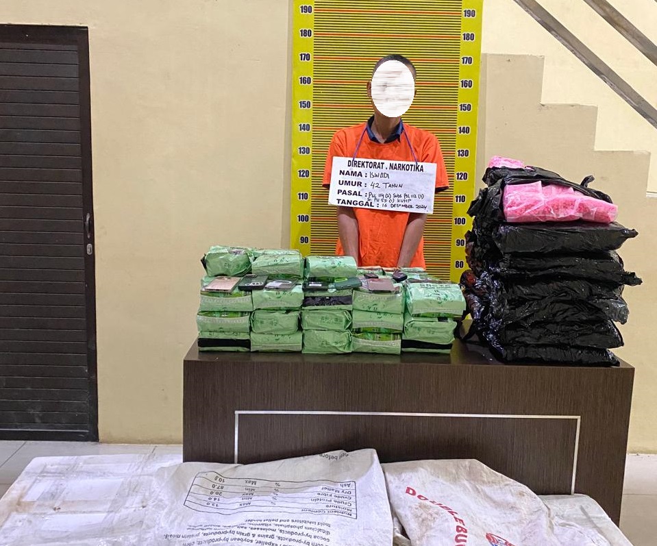 JARINGAN: Para tersangka jaringan narkoba yang diamankan Ditreskrimum Polda Sumut. Sumut Pos/Dokumen Pribadi